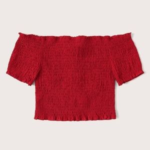 Red Over-theShoulders Top 🥰